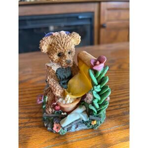 K's Collection Dollar Tree Teddy Bear Figurine with flowers